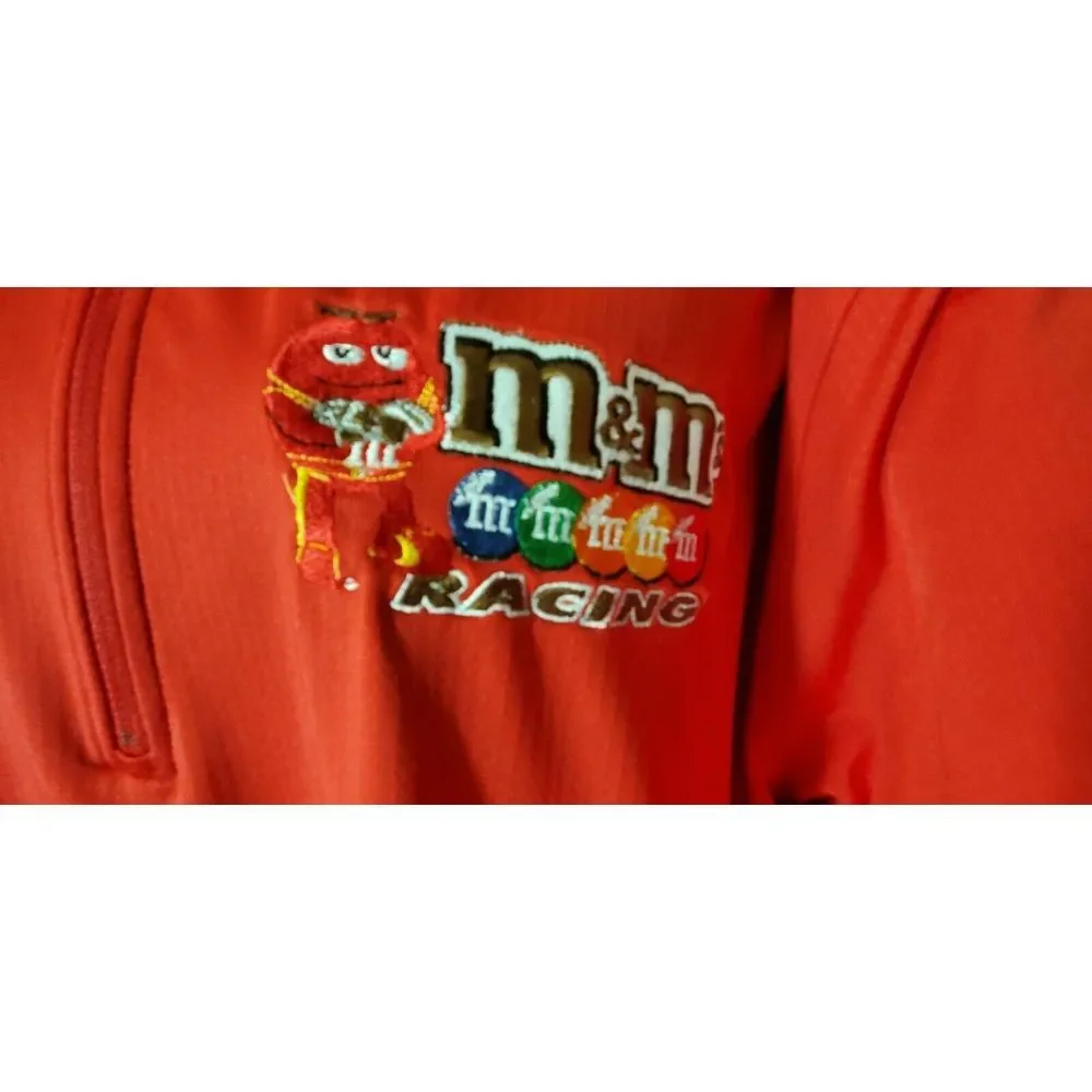 Nike Golf Dri-fit M&M's Racing Nascar Red Medium 1/4 Zipper Pull-Over Lng Sleeve